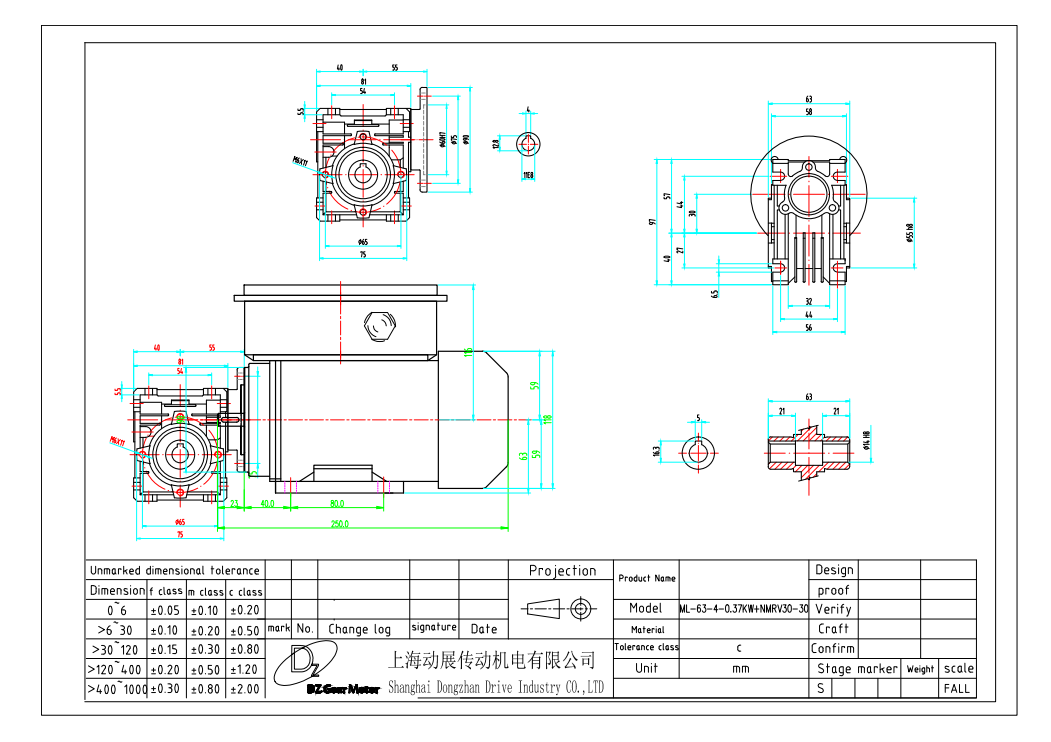 Single-phase ac gear motor