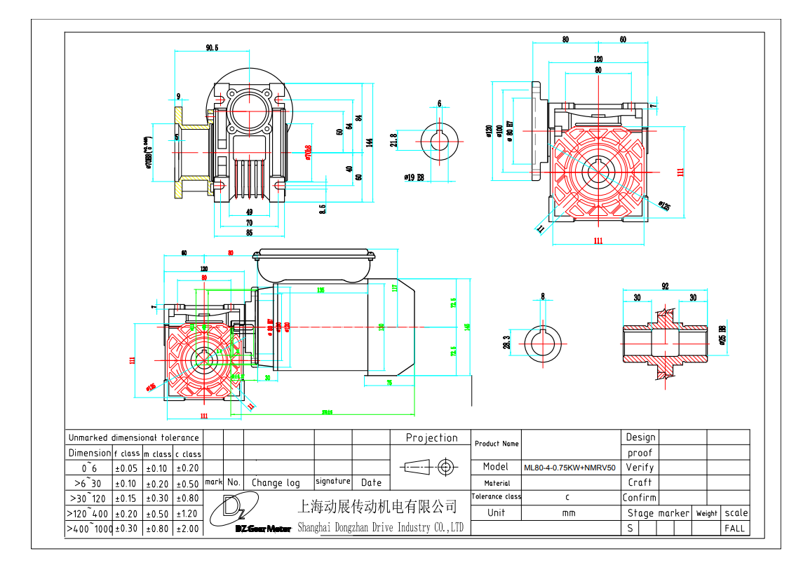Single-phase ac gear motor